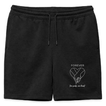 Forever Valentine - Two Souls One Heart White - Mens' Premium Organic Sweatshorts - black - Front - AI Model Male 178 light (178cm)