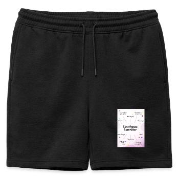 QUOTE. HUMOR. RESOLUTION. CHRISTMAS. YEAR - Mens' Premium Organic Sweatshorts - black - Front - AI Model Male 178 light (178cm)
