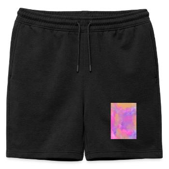 Dégradé - lilas peut être personnalisé - Short de survêtement homme premium - noir - Devant - AI Model Male 178 light (178cm)