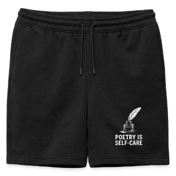 La poésie comme soin de soi - Short de survêtement homme premium - noir - Devant - AI Model Male 178 light (178cm)