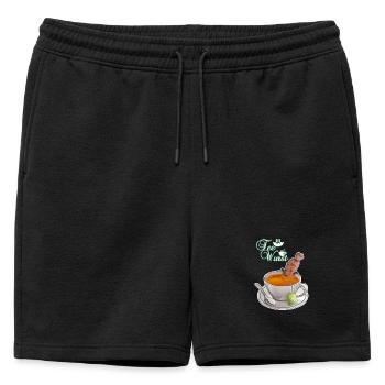 Saucisse au thé - Short de survêtement homme premium - noir - Devant - AI Model Male 178 light (178cm)