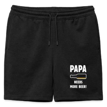 Papa Needs More Beer! (Vater Papi Bier / NEG 2C) - Männer Premium Organic Sweatshorts - Schwarz - Vorne - AI Model Male 178 light (178cm)