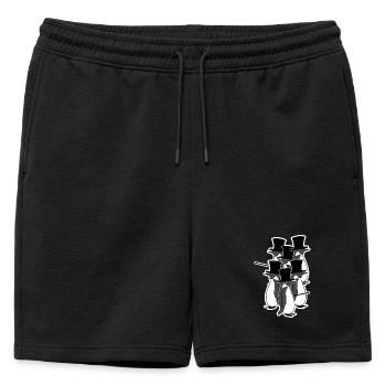 Oiseaux Vintage Pingouin Animal Oiseau de mer Arctique - Short de survêtement homme premium - noir - Devant - AI Model Male 178 light (178cm)