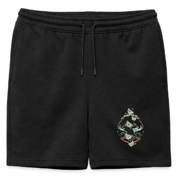 Butterflies Tendrils Ornaments Patterns - Mens' Premium Organic Sweatshorts - black - Front - AI Model Male 178 light (178cm)