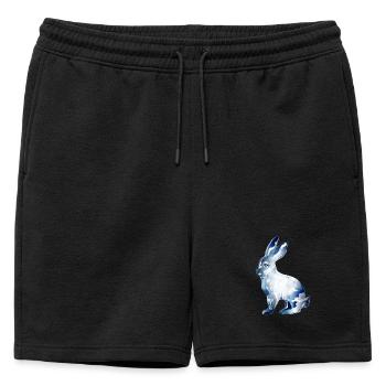 Lapin en verre coloré en verre - Short de survêtement homme premium - noir - Devant - AI Model Male 178 light (178cm)