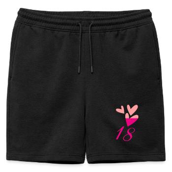 18. 18 ANS. 18e ANNIVERSAIRE. ANNIVERSAIRE 18 ANS. - Short de survêtement homme premium - noir - Devant - AI Model Male 178 light (178cm)