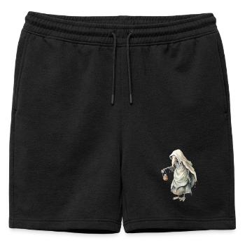 Mythical Creature With Death Mask Fantasy Shirt - Mens' Premium Organic Sweatshorts - black - Front - AI Model Male 178 light (178cm)