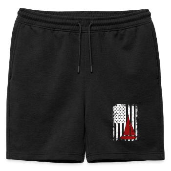 Patriotic Sailor U.S. - Mens' Premium Organic Sweatshorts - black - Front - AI Model Male 178 light (178cm)