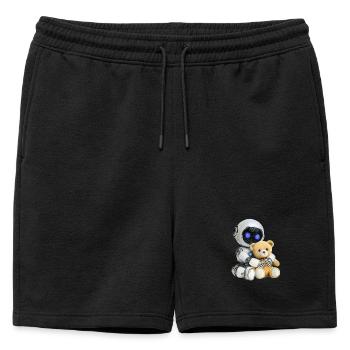 Robot Teddy - Short de survêtement homme premium - noir - Devant - AI Model Male 178 light (178cm)
