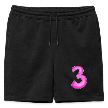 Trois - 3 - Numéro 3 - Numéro 3 - Short de survêtement homme premium - noir - Devant - AI Model Male 178 light (178cm)