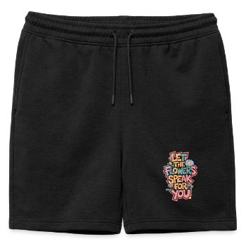 LAISSEZ LES FLEURS PARLER POUR VOUS - Short de survêtement homme premium - noir - Devant - AI Model Male 178 light (178cm)