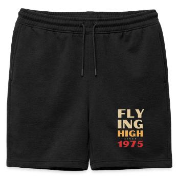 Voler haut depuis 1975 - Short de survêtement homme premium - noir - Devant - AI Model Male 178 light (178cm)