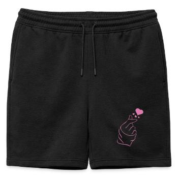 Finger heart k-pop K-drama 2 couleurs custom - Short de survêtement homme premium - noir - Devant - AI Model Male 178 light (178cm)