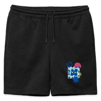Les Fleurs terribles | Maximaliste Rétro Fleur Fun - Short de survêtement homme premium - noir - Devant - AI Model Male 178 light (178cm)