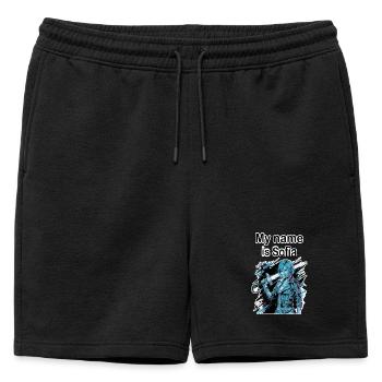 My name is Sofia 2026 - Mens' Premium Organic Sweatshorts - black - Front - AI Model Male 178 light (178cm)