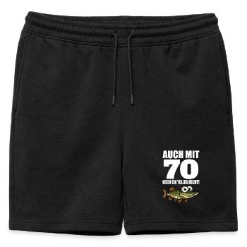 70e anniversaire drôle hommes grand brochet - Short de survêtement homme premium - noir - Devant - AI Model Male 178 light (178cm)