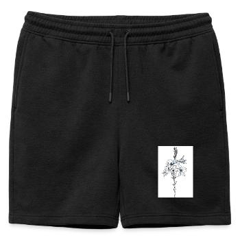 Lys bleus - Short de survêtement homme premium - noir - Devant - AI Model Male 178 light (178cm)