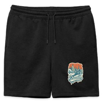 Dresden in the snowy winter magic - Mens' Premium Organic Sweatshorts - black - Front - AI Model Male 178 light (178cm)