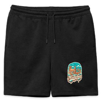 Munich en hiver - Illustration romantique - Short de survêtement homme premium - noir - Devant - AI Model Male 178 light (178cm)