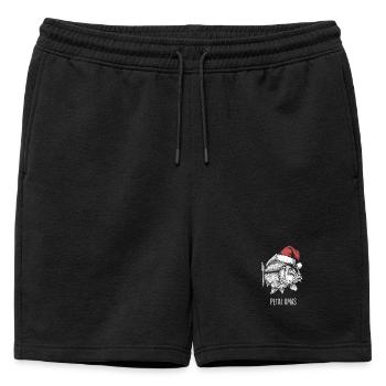 Funny Angler Christmas Petri Xmas Carp - Mens' Premium Organic Sweatshorts - black - Front - AI Model Male 178 light (178cm)