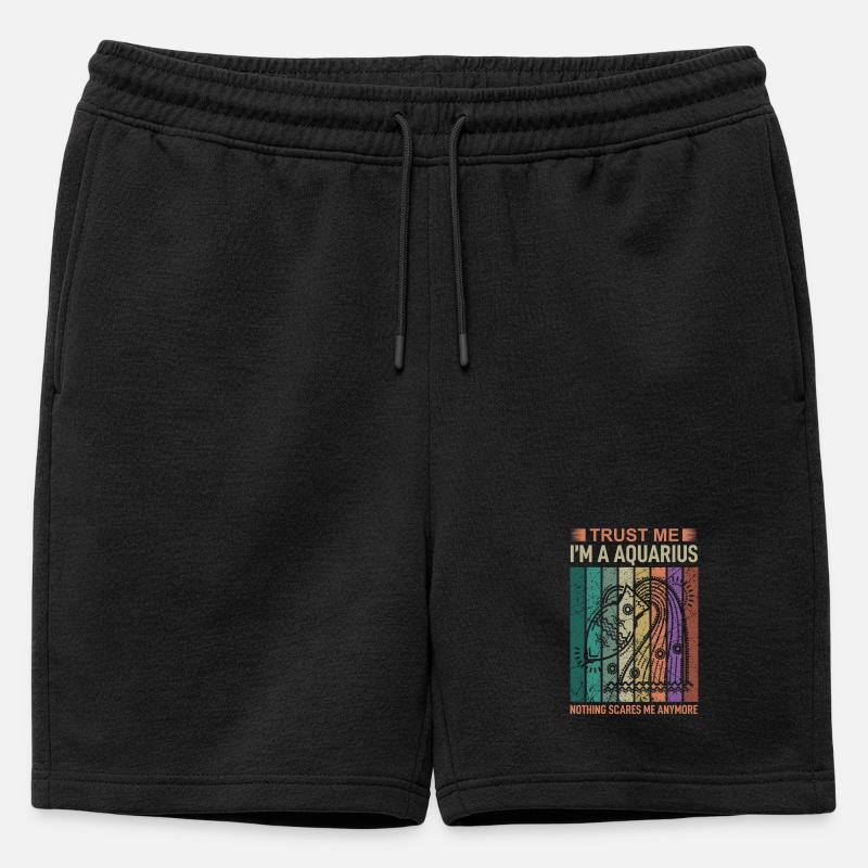 Sternzeichen Wassermann - Männer Premium Organic Sweatshorts - Schwarz
