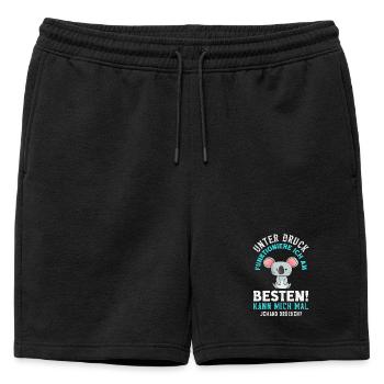 Unter Druck funktioniere ich am besten - Männer Premium Organic Sweatshorts - Schwarz - Vorne - AI Model Male 178 light (178cm)