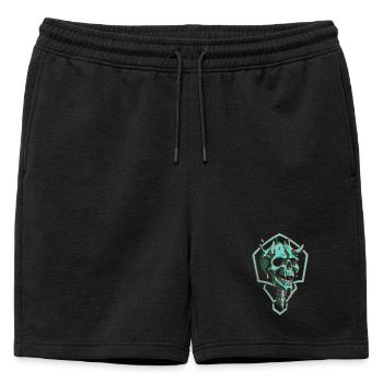 Crâne néon en hexagone - Short de survêtement homme premium - noir - Devant - AI Model Male 178 light (178cm)