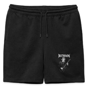 Beethoven Guitar Hero - Short de survêtement homme premium - noir - Devant - AI Model Male 178 light (178cm)