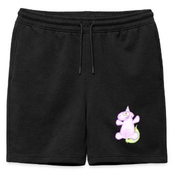 unicorn - Mens' Premium Organic Sweatshorts - black - Front - AI Model Male 178 light (178cm)
