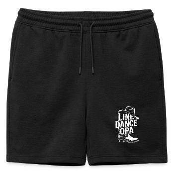Line Dance Opa - Männer Premium Organic Sweatshorts - Schwarz - Vorne - AI Model Male 178 light (178cm)