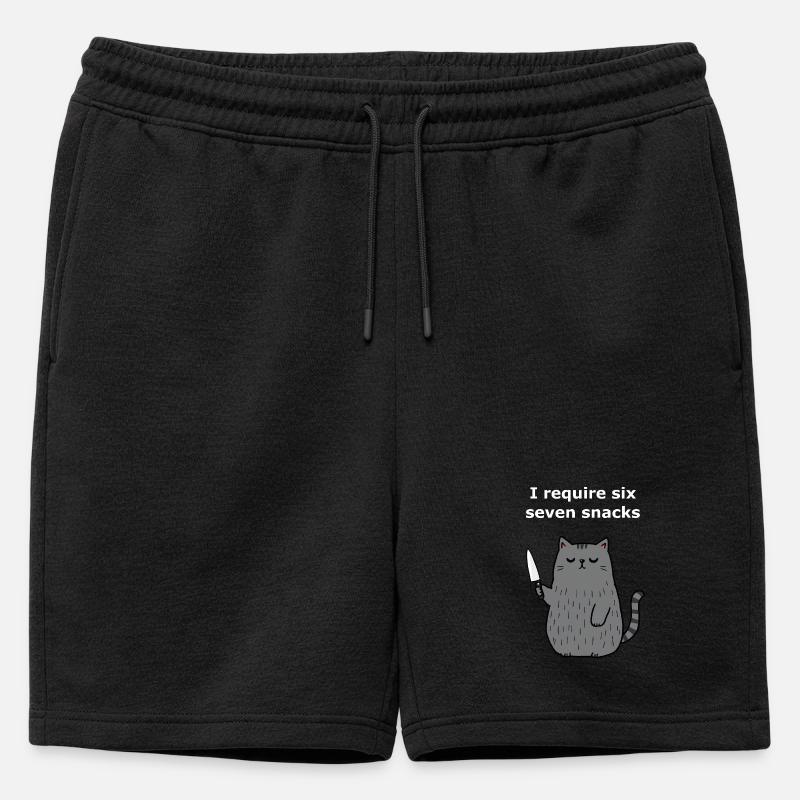 6-7 Internet Meme 6 7 Snack Katze - Männer Premium Organic Sweatshorts - Schwarz