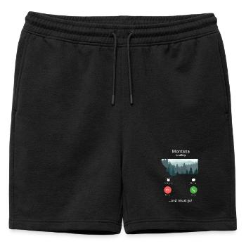 Le Montana m’appelle et je dois partir en voyage rétro dans la nature - Short de survêtement homme premium - noir - Devant - AI Model Male 178 light (178cm)