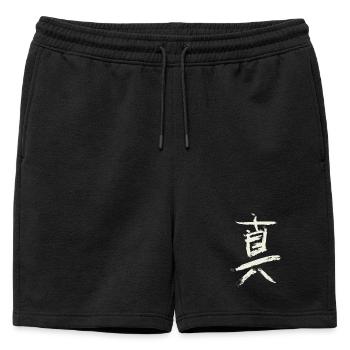 Vérité (en japonais) Caractères kanji - Short de survêtement homme premium - noir - Devant - AI Model Male 178 light (178cm)