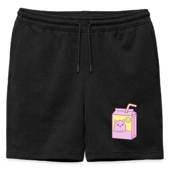 Cute Package Design - Mens' Premium Organic Sweatshorts - black - Front - AI Model Male 178 light (178cm)