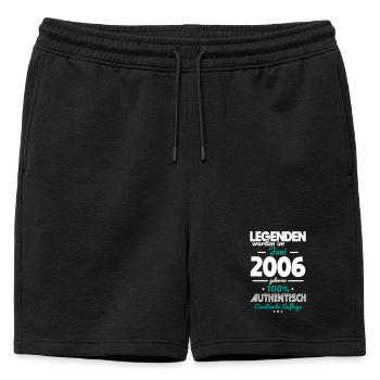 20. Geburtstag - Legenden wurden im Juni 2006 - Männer Premium Organic Sweatshorts - Schwarz - Vorne - AI Model Male 178 light (178cm)