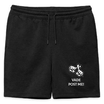 Vade Post Me! (Cross / Bible / Religion / NEG 2C) - Mens' Premium Organic Sweatshorts - black - Front - AI Model Male 178 light (178cm)
