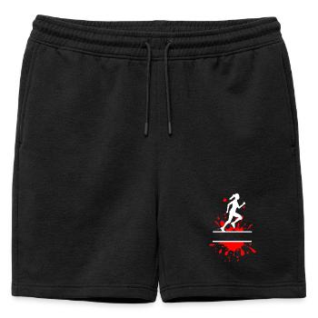 Femme Course dans la boue – Coureuse d’éclaboussures - Short de survêtement homme premium - noir - Devant - AI Model Male 178 light (178cm)