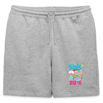 Retro Back to the 80s Vintage Design - Männer Premium Organic Sweatshorts - Grau meliert - Vorne - AI Model Male 178 light (178cm)