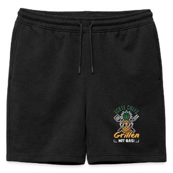 Echte Chefs Grillen Mit Gas Lustiger Gasgrill BBQ - Männer Premium Organic Sweatshorts - Schwarz - Vorne - AI Model Male 178 light (178cm)