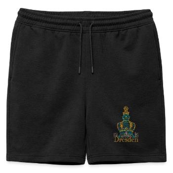 Dresde Dessin Zwinger, Dessin à la main - Short de survêtement homme premium - noir - Devant - AI Model Male 178 light (178cm)