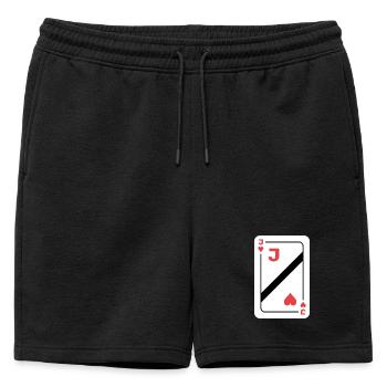 Valet de Cœur Carte à jouer Carte de Poker - Short de survêtement homme premium - noir - Devant - AI Model Male 178 light (178cm)