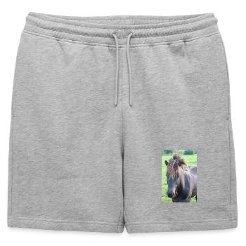 Affiche Cheval Cheval - Short de survêtement homme premium - gris chiné - Devant - AI Model Male 178 light (178cm)