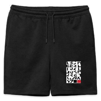 Alphabet moderne – Art typographique - Short de survêtement homme premium - noir - Devant - AI Model Male 178 light (178cm)
