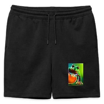 Grenouille colorée - Short de survêtement homme premium - noir - Devant - AI Model Male 178 light (178cm)