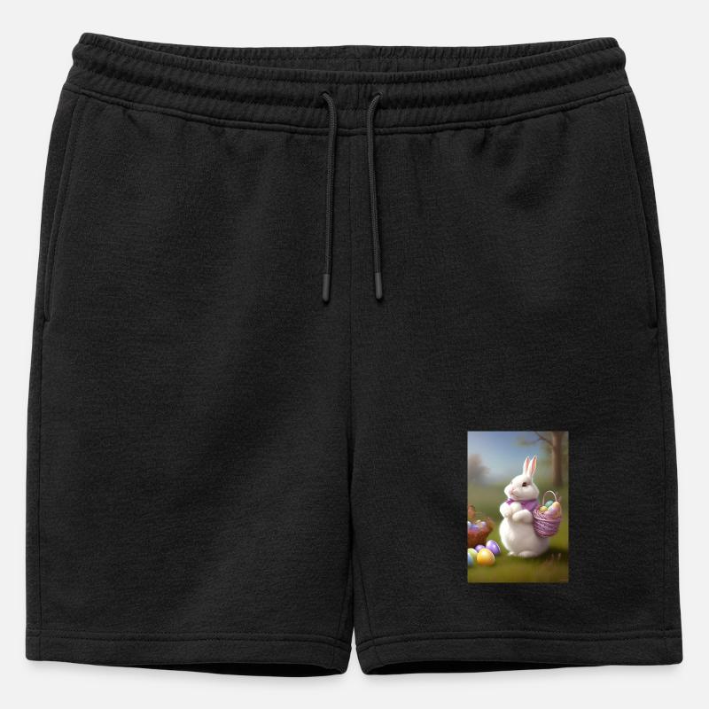 Easter Bunny with Easter Eggs - Mens' Premium Organic Sweatshorts - black