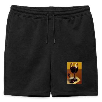 Buveurs de vin - Short de survêtement homme premium - noir - Devant - AI Model Male 178 light (178cm)
