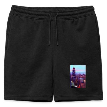 Horizon de la ville de New York - Short de survêtement homme premium - noir - Devant - AI Model Male 178 light (178cm)