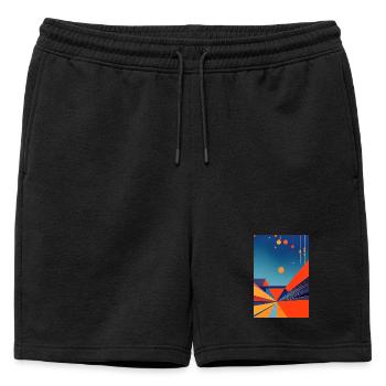 Art abstrait - Short de survêtement homme premium - noir - Devant - AI Model Male 178 light (178cm)
