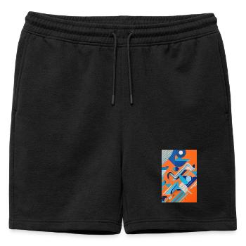 Art abstrait - Short de survêtement homme premium - noir - Devant - AI Model Male 178 light (178cm)