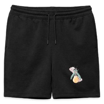 Poire | Floraison | Coléoptères - Short de survêtement homme premium - noir - Devant - AI Model Male 178 light (178cm)